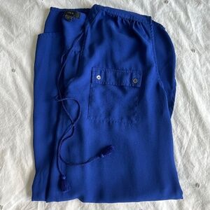 J.Crew Colbolt Blue Midi Dress Beach Coverup Side Slit Vacation Sz S